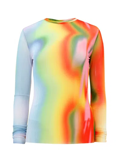 Monse Rainbow Heatwave Mesh Top In Multi