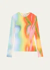 Monse Rainbow Heatwave Mesh Top In Multi