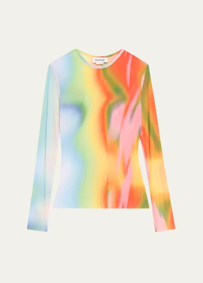Monse Rainbow Heatwave Mesh Top In Multi