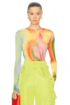 Monse Rainbow Heatwave Mesh Top In Multi