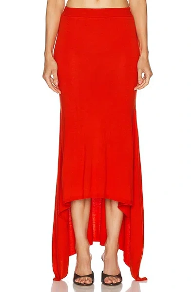 Monse Ribbed Knit Skirt In Red