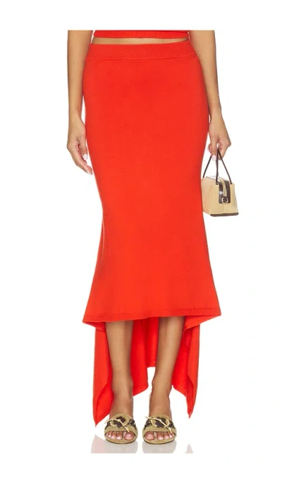 Monse Ribbed Knit Skirt In Orange