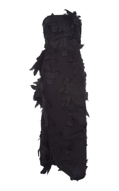 Monse Ruffled Back Cotton-blend Midi Dress In Black