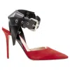 Monse Satin Punk Ankle Strap Pump In Red