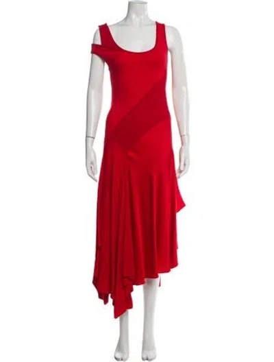 Pre-owned Monse Scoop Neck Long Dress In Red