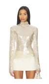Monse Sequin Mesh Top In Neutral