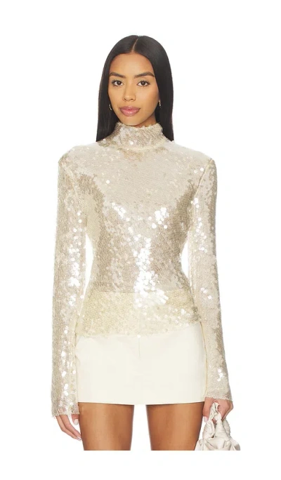 Monse Sequin Mesh Top In Neutral