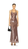 Monse Sequin Racerback Gown In Brown
