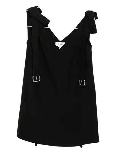 Monse Shoulder Tie Mini Dress In Black
