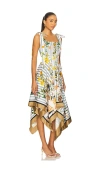 Monse Shoulder Ties Printed Midi Dress In White