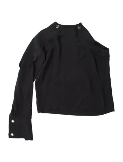 Pre-owned Monse Silk Asymmetrical Blouse In Black