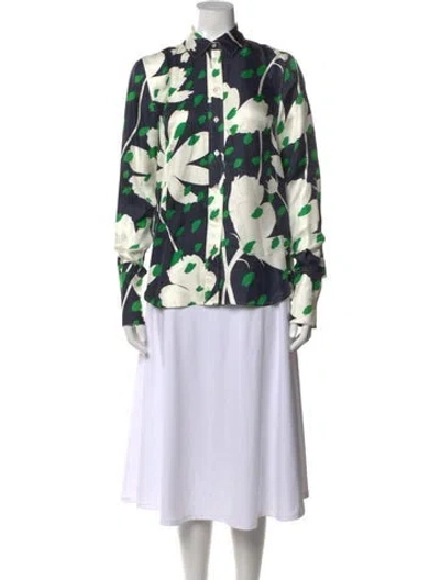 Pre-owned Monse Silk Floral Print Blouse In Multi