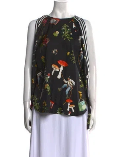 Pre-owned Monse Silk Floral Print Blouse W/ Tags In Black