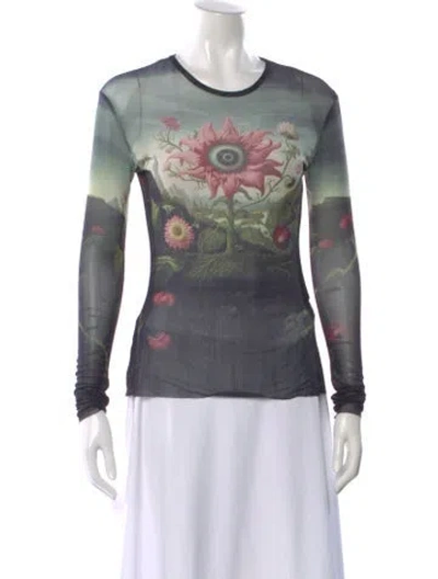 Pre-owned Monse Silk Graphic Print Top In Multi