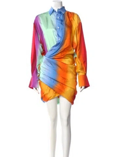 Pre-owned Monse Silk Knee-length Dress In Orange