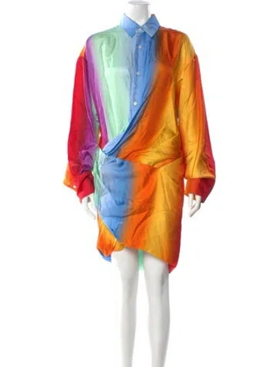 Pre-owned Monse Silk Knee-length Dress In Orange