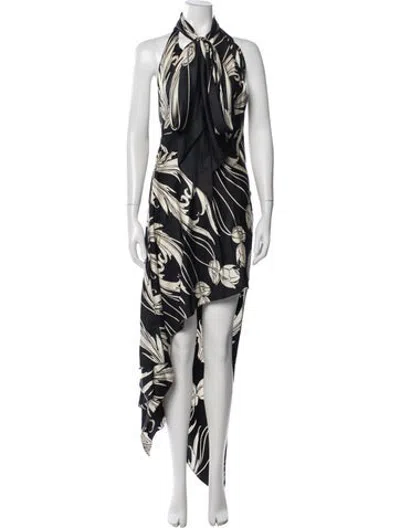 Pre-owned Monse Silk Long Dress In Black