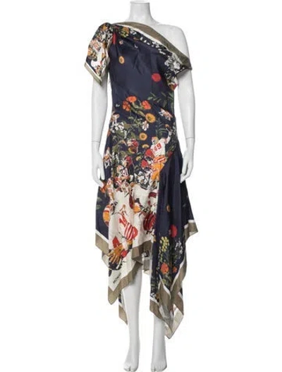 Pre-owned Monse Silk Long Dress In Blue