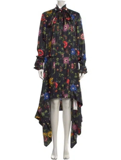 Pre-owned Monse Silk Long Dress In Multicolor