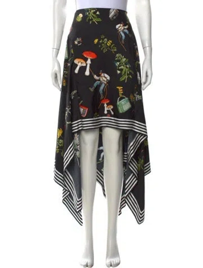 Pre-owned Monse Silk Long Skirt In Black