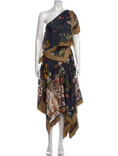 Pre-owned Monse Silk Midi Length Dress W/ Tags In Blue
