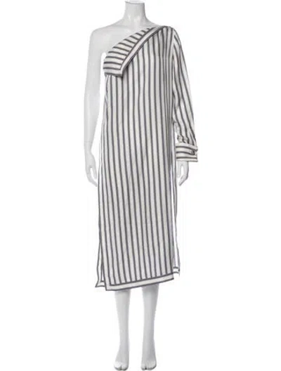 Pre-owned Monse Silk Midi Length Dress In White
