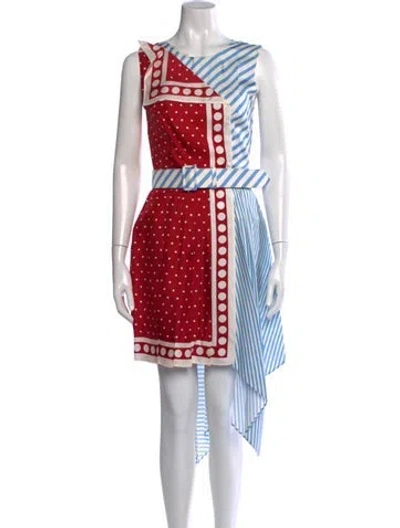 Pre-owned Monse Silk Mini Dress In Blue/red
