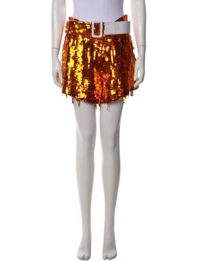 Pre-owned Monse Silk Mini Shorts In Orange