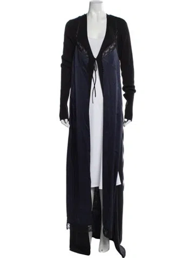 Pre-owned Monse Silk Plunge Neckline Sweater In Blue