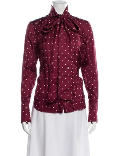Pre-owned Monse Silk Polka Dot Print Set W/ Tags In Burgundy