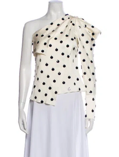 Pre-owned Monse Silk Polka Dot Print Top In Neutral