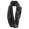 Monse Silk Sequinned Wrap Around Infinity Circle Scarf In Black
