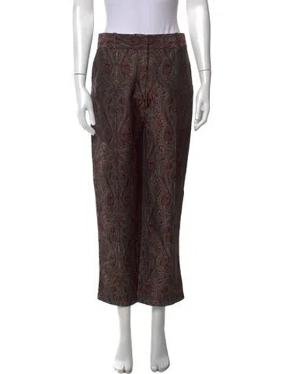 Pre-owned Monse Silk Straight Leg Pants In Brown