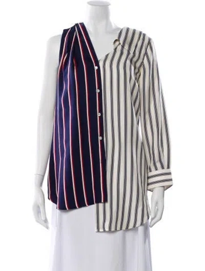 Pre-owned Monse Silk Striped Blouse