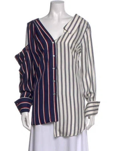Pre-owned Monse Silk Striped Blouse