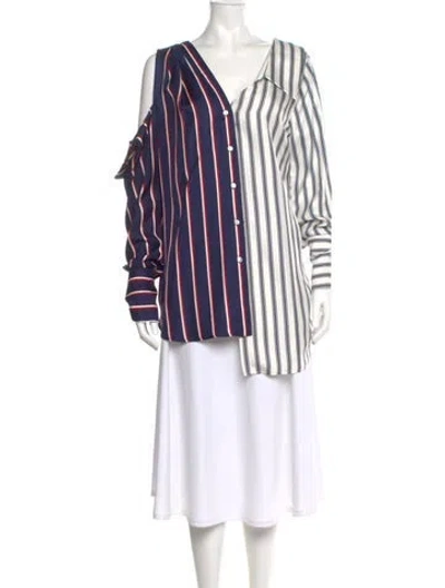 Pre-owned Monse Silk Striped Blouse