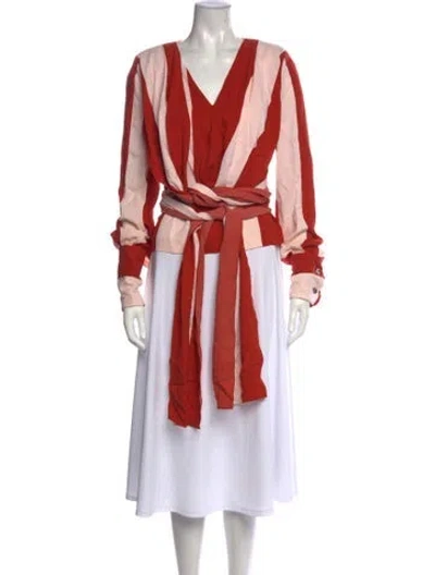 Pre-owned Monse Silk Striped Top In Orange