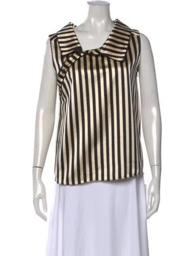 Pre-owned Monse Silk Striped Top In White