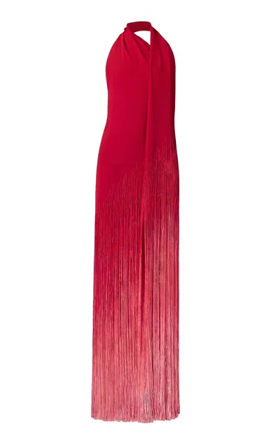 Monse Silk-fringe Scarf Dress In Red