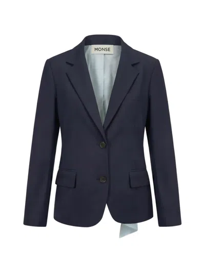 Monse Single-breasted Asymmetric Blazer In Blue