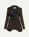 Monse Slashed Single-breasted Blazer Jacket In Brown