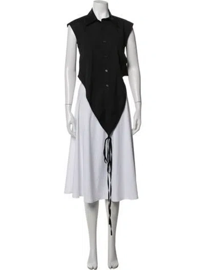 Pre-owned Monse Sleeveless Button-up Top In Black