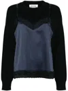 Monse Slip-detailed Wool-blend Jumper In Black