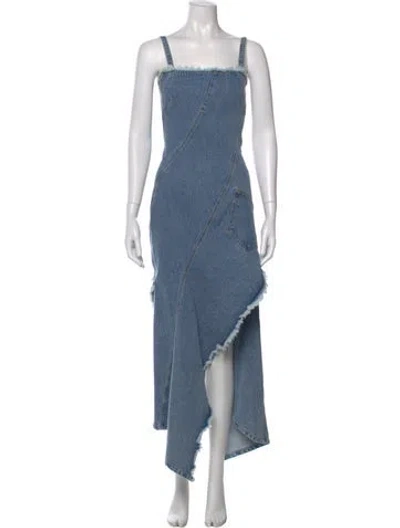 Pre-owned Monse Square Neckline Long Dress In Blue