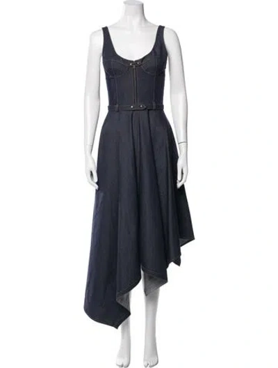 Pre-owned Monse Square Neckline Midi Length Dress In Blue
