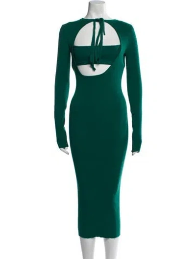Pre-owned Monse Square Neckline Midi Length Dress In Green