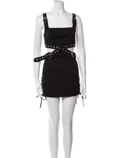 Pre-owned Monse Square Neckline Mini Dress In Black