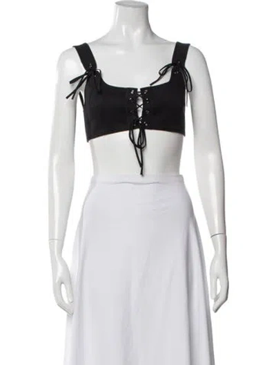 Pre-owned Monse Square Neckline Sleeveless Crop Top In Green
