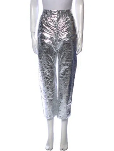 Pre-owned Monse Straight Leg Pants In Silver