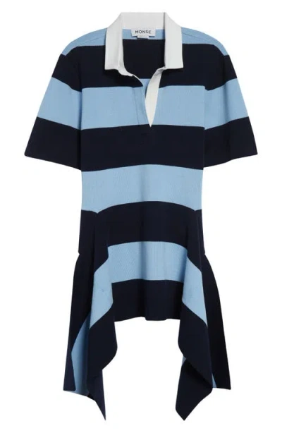 Monse Stripe Cascade Rugby Polo